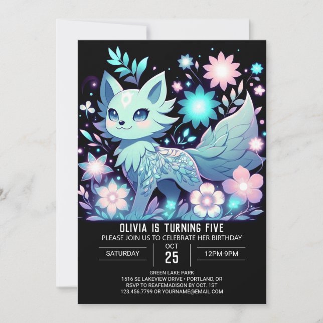 Niedlich Wolf Digital Geburtstag Einladung (Vorderseite)