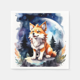 Niedlich Wolf Pup Baby Dusche Serviette