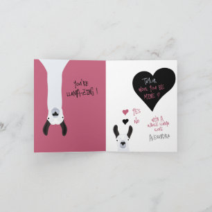 Niedlich wollt ihr meine sein? Lama Liebe + Valent Feiertagskarte