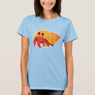 Niedlich Womens Cartoon Hermit Crab T-Shirt
