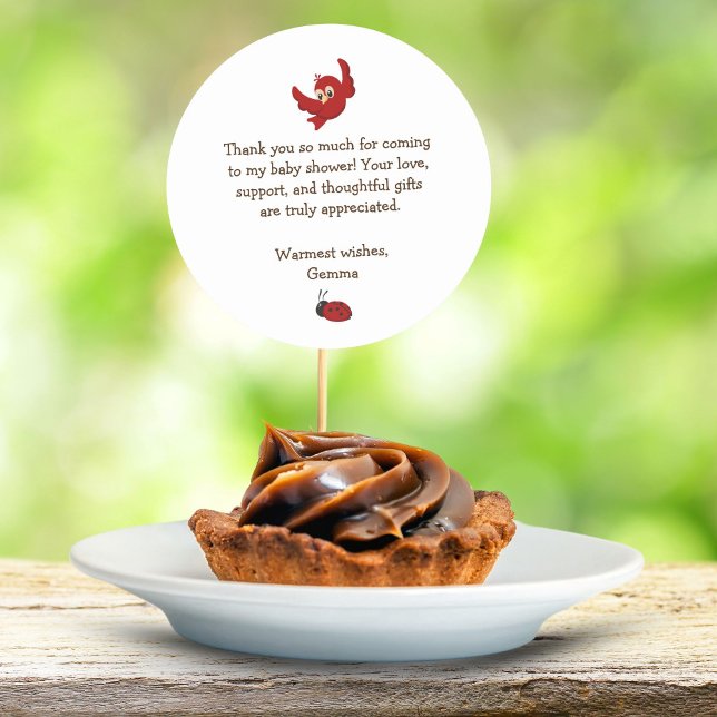 Niedlich Woodland Animals Kinderdusche Danke Runder Aufkleber (Woodland Baby Shower Round Thank You Sticker)