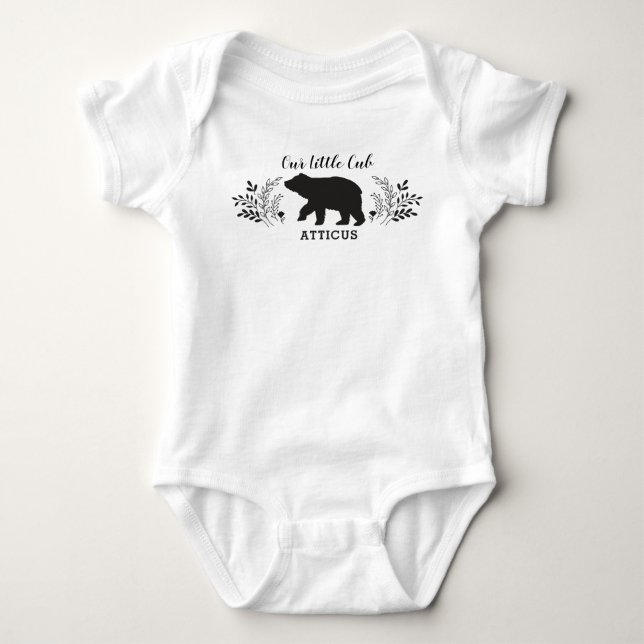 Niedlich Woodland Baby Bear Cub Bodysuit Strampler (Vorderseite)