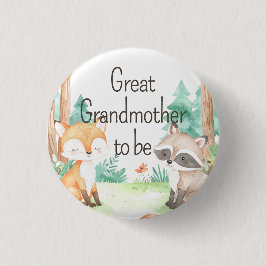 Niedlich Woodland Baby Dusche Thema Großmutter Button