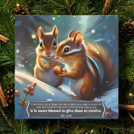 Niedlich Woodland Chipmunks Bible Verse Weihnachte Feiertagskarte