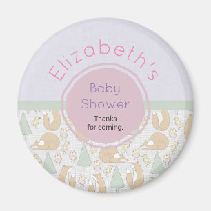 Niedlich Woodland Creatures Babydusche Danke Magnet