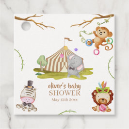 Niedlich Woodland Safari Animal Circus Baby Dusche Geschenkanhänger