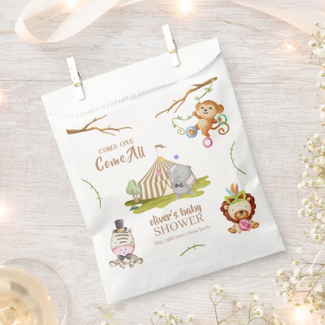 Niedlich Woodland Safari Animal Circus Baby Dusche Geschenktütchen (Ausgeschnitten)