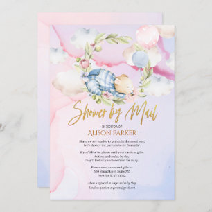 Niedlich Woodland Teddy Bear Boy Babydusche per Ma Einladung