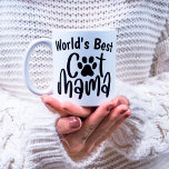 Niedlich World's Best Cat Mama 1 Foto Paw Print Kaffeetasse<br><div class="desc">Niedliches "Katzenmama"-Design mit Katzenpfotenprint und 1 Foto für Katzenliebhaber.</div>
