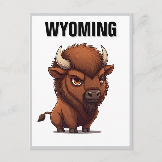 Niedlich Wyoming Bison Postkarte (Vorderseite)