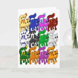 Niedlich Xmas Muster Kitten Crowd Karte