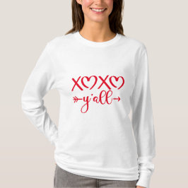 Niedlich XOXO Y'all Valentinstag 2024 Trend White. T-Shirt
