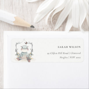 Niedlich Yellow Baby Hippo Foliage Ballonadresse