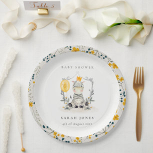 Niedlich Yellow Baby Zebra Balloon Foliage Baby Du Pappteller