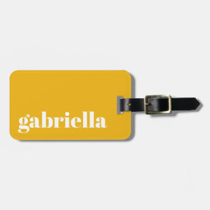 Niedlich Yellow Bold Typografy Personalisiert Name Gepäckanhänger