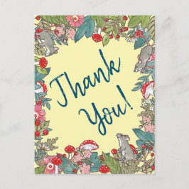 Niedlich Yellow Danke, Mäuse Mouse Woodland Postkarte