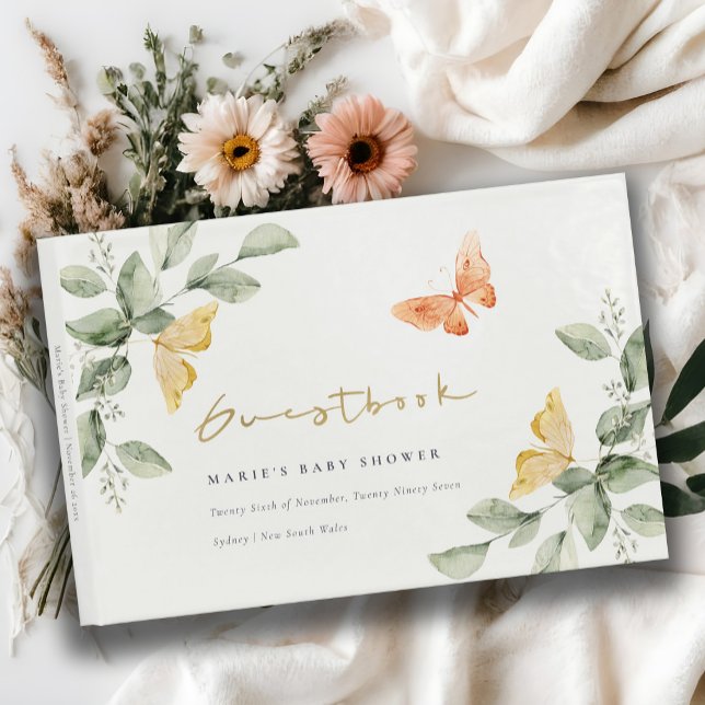 Niedlich Yellow Garden Foliage Butterflies Babydus Gästebuch (Von Creator hochgeladen)