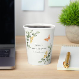 Niedlich Yellow Garden Foliage Butterflies Babydus Pappbecher