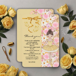 Niedlich Yellow Tutu Ballerina Butterflies Babydus Dankeskarte