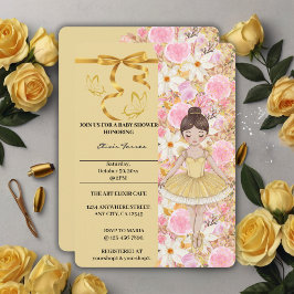 Niedlich Yellow Tutu Ballerina Butterflies Babydus Einladung