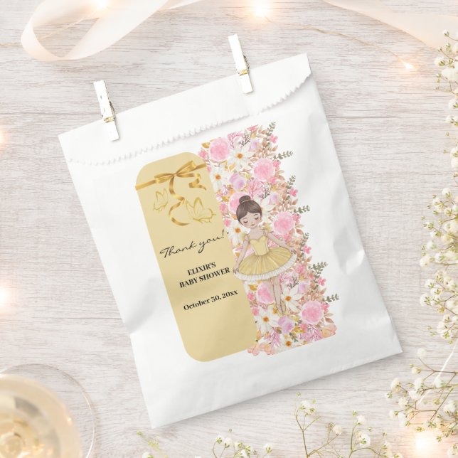 Niedlich Yellow Tutu Ballerina Butterflies Babydus Geschenktütchen (Ausgeschnitten)