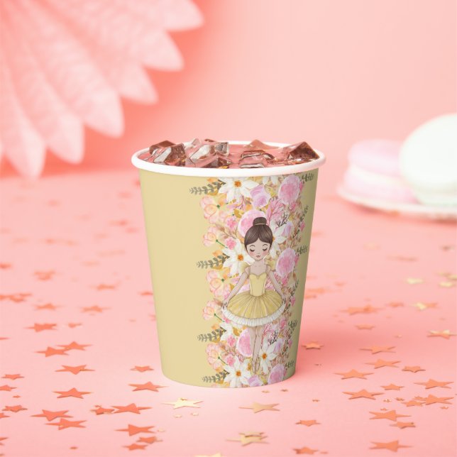 Niedlich Yellow Tutu Ballerina Butterflies Babydus Pappbecher (Insitu)