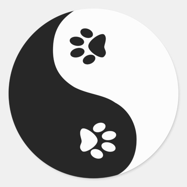 Niedlich Yin Yang Paws Sticker (Vorderseite)