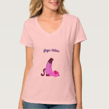 Niedlich Yoga Kitten Pose T - Shirt