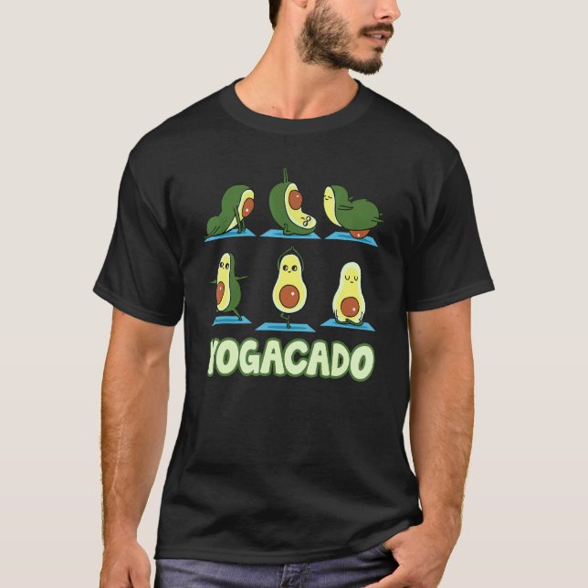 Niedlich Yogacado Avocado Yoga Asana Posen Meditat T-Shirt (Vorderseite)
