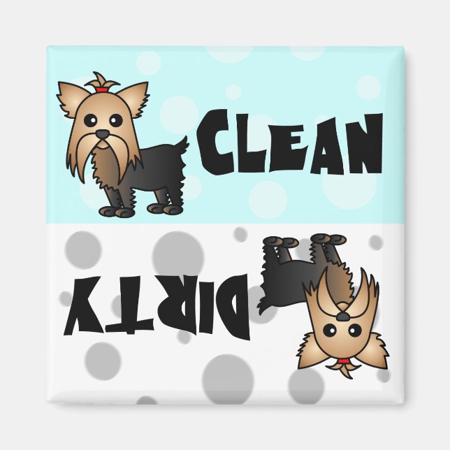 Niedlich Yorkie Clean / Geschirrspülmaschine Magne Magnet (Vorne)
