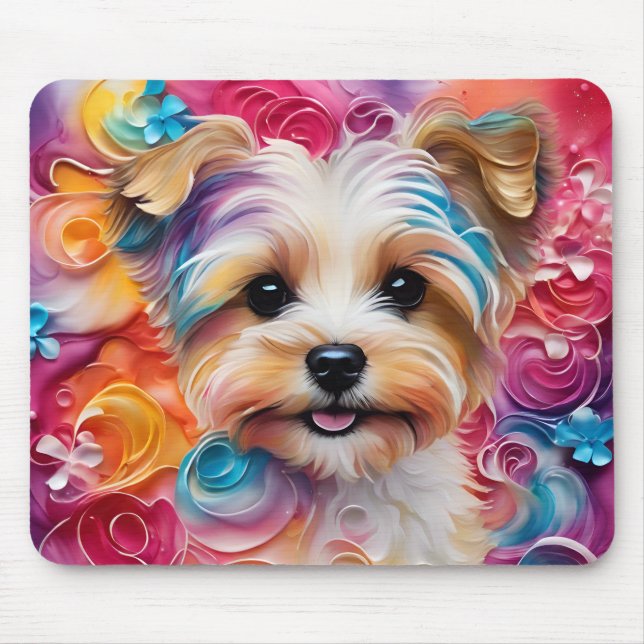 Niedlich Yorkie Colorful Mousepad (Vorne)