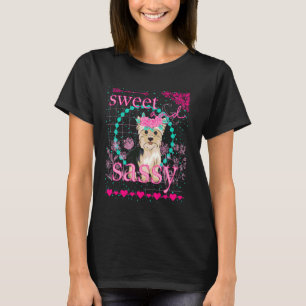 Niedlich Yorkie Dog Sweet & Sassy Southern Prep T-Shirt