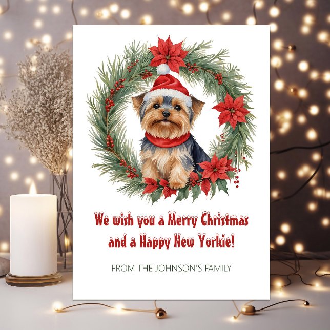 Niedlich Yorkie Funny Dog Weihnachten (Cute Yorkie Funny Dog Pun Christmas Holiday Card)