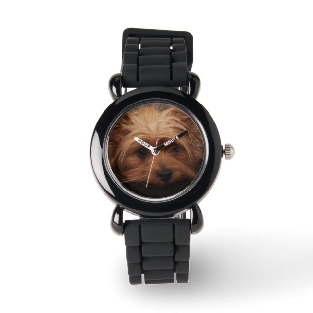 Niedlich Yorkie Glitzer Watch Armbanduhr (Vorderseite)