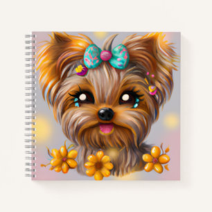Niedlich Yorkie Kawaii Puppy Notizbuch
