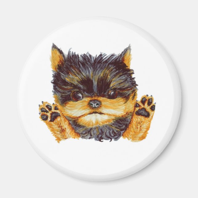 Niedlich Yorkie Puppy Magnet (Vorne)