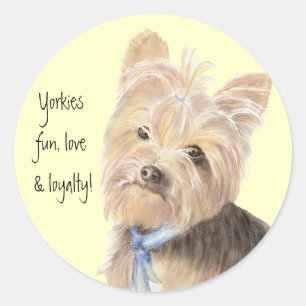 Niedlich Yorkie, Yorkshire Terrier, Hund, Haustier Runder Aufkleber