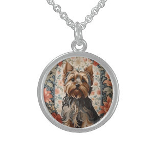 Niedlich Yorkie   Yorkshire Terrier Portrait Sterling Silberkette