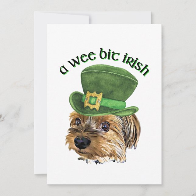 Niedlich Yorkie Yorkshire Terrier St Patrick's Day Dankeskarte (Vorderseite)