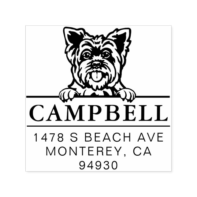 Niedlich Yorkshire Custom Dog Address Briefmarke Permastempel (Design)