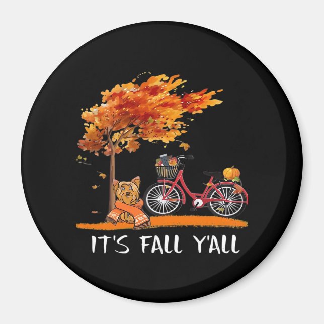 Niedlich Yorkshire Herbst Kawaii Yorkie It's Fall  Magnet (Vorne)