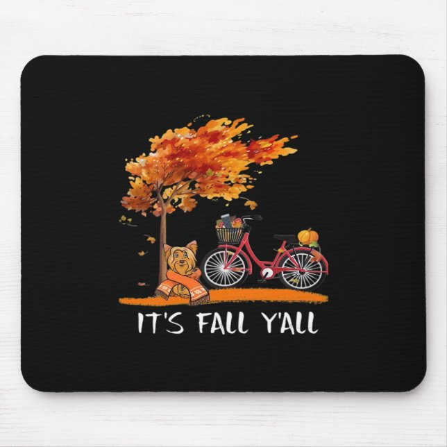 Niedlich Yorkshire Herbst Kawaii Yorkie It's Fall  Mousepad (Vorne)