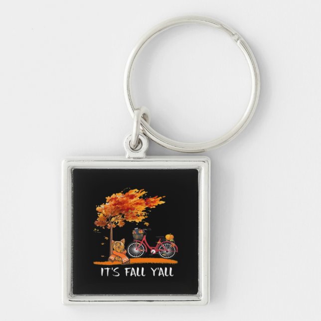 Niedlich Yorkshire Herbst Kawaii Yorkie It's Fall  Schlüsselanhänger (Vorne)