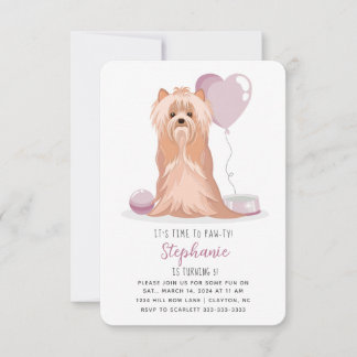 Niedlich Yorkshire Terrier Birthday Einladung