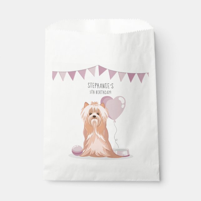 Niedlich Yorkshire Terrier Birthday Geschenktütchen (Vorderseite)