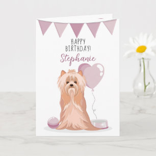 Niedlich Yorkshire Terrier Birthday Karte