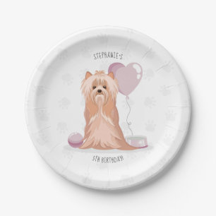 Niedlich Yorkshire Terrier Birthday Pappteller