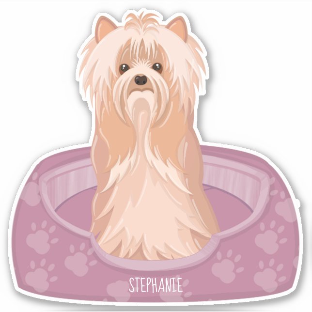 Niedlich Yorkshire Terrier Birthday Sticker (Vorderseite)