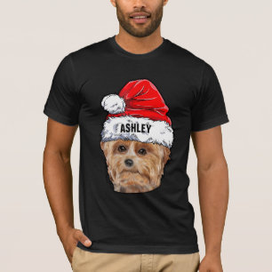 Niedlich Yorkshire Terrier Christmas Hat Dog Big T-Shirt