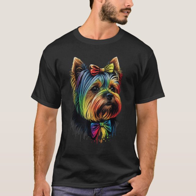Niedlich Yorkshire Terrier Dog auf Yorkshire Terri T-Shirt (Vorderseite)